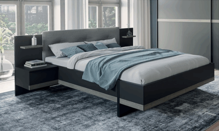 Lit pour literie 160 cm + 2 chevets